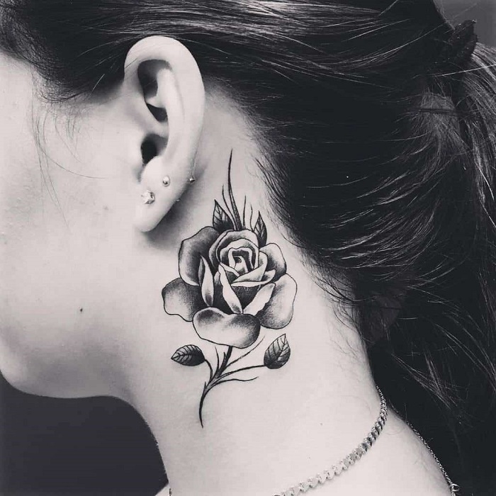  Best Rose Neck Tattoo Ideas 