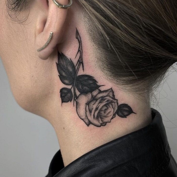  Best Rose Neck Tattoo Ideas 