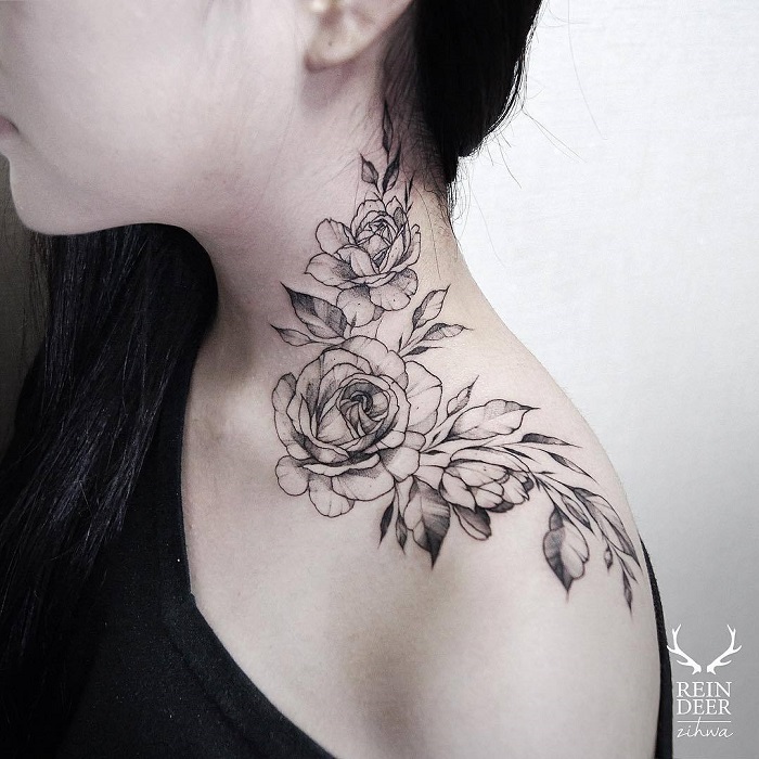  Best Rose Neck Tattoo Ideas 