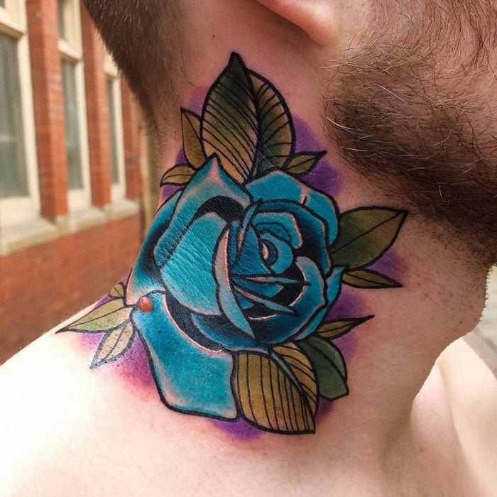  Best Rose Neck Tattoo Ideas 