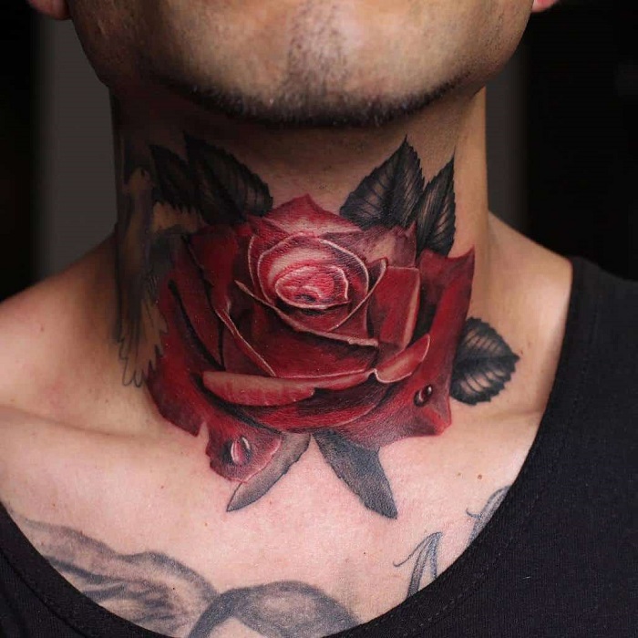  Best Rose Neck Tattoo Ideas 