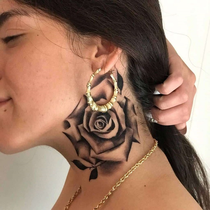  Best Rose Neck Tattoo Ideas 