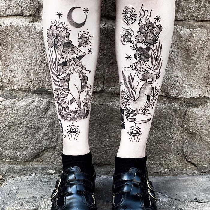 150 Shin Tattoo Ideas That Help Protect You From Bad Omen