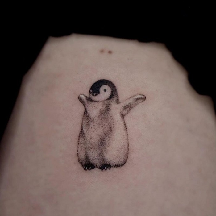 Simple Penguin Tattoo On Ankle