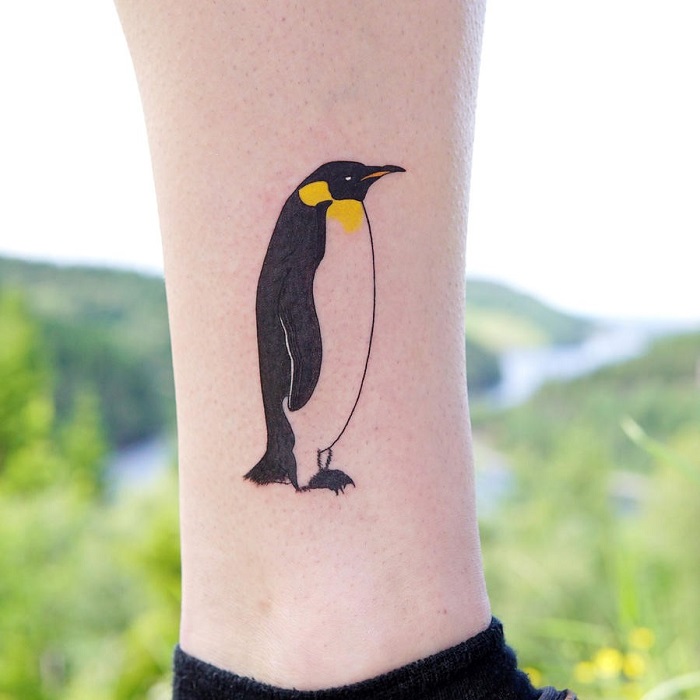 Josaline Green Tattoo - A cute little tribal penguin a client requested  earlier today! Thanks Becca, this was a lot of fun! . . . . . . . . . . . #