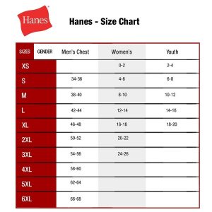 Hanes Cotton Size Chart