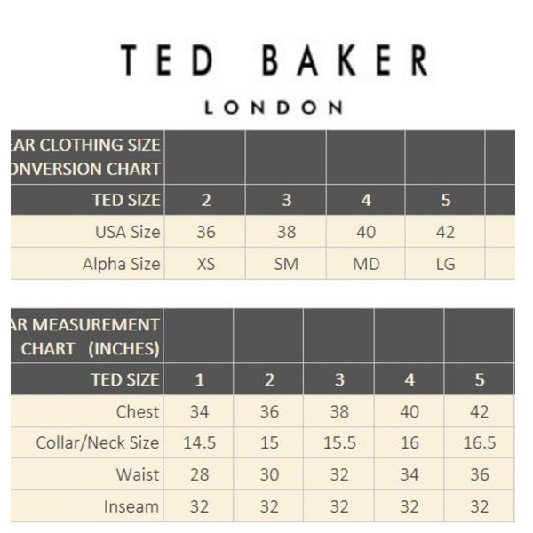 Ted Baker Sizing Chart: A Comprehensive Guide to Finding Your Perfect Fit