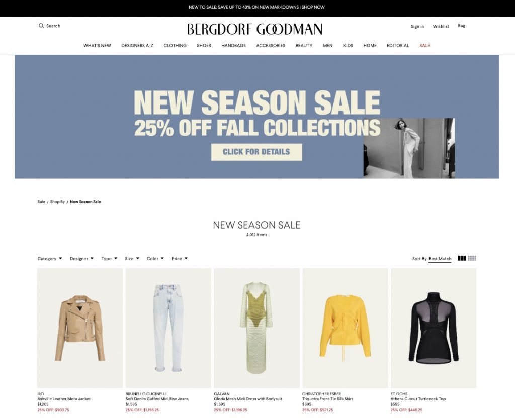Friends & Family Event: Save Big on New Season Sale at Bergdorf Goodman